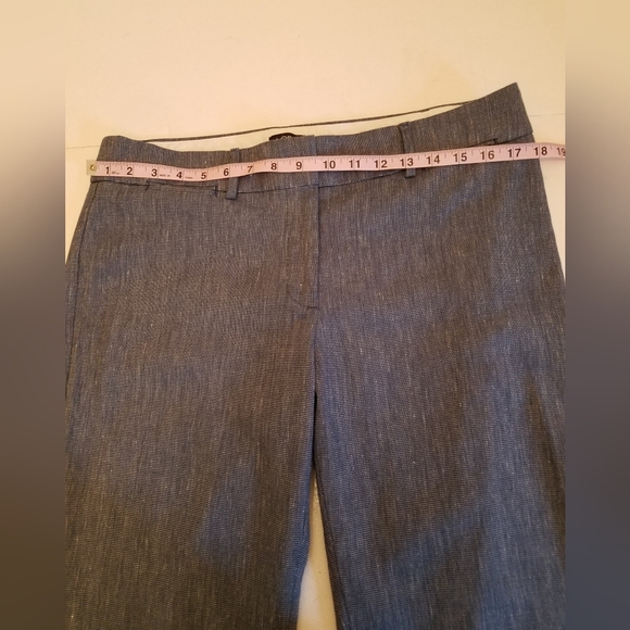 LOFT Petites Marisa Trouser Blue Linen Blend Pants Size 12P - Picture 8 of 15